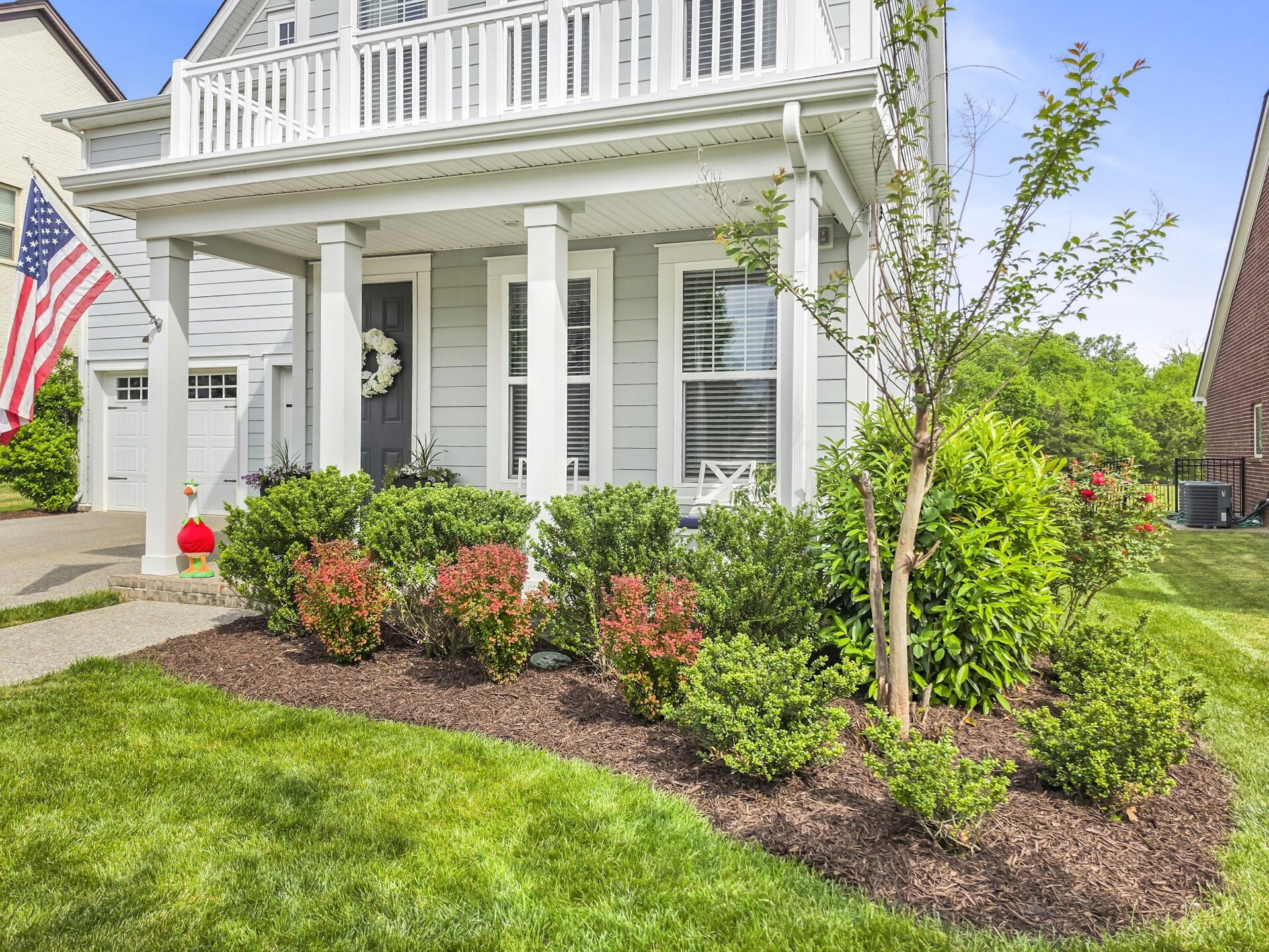 Front exterior and landscaping